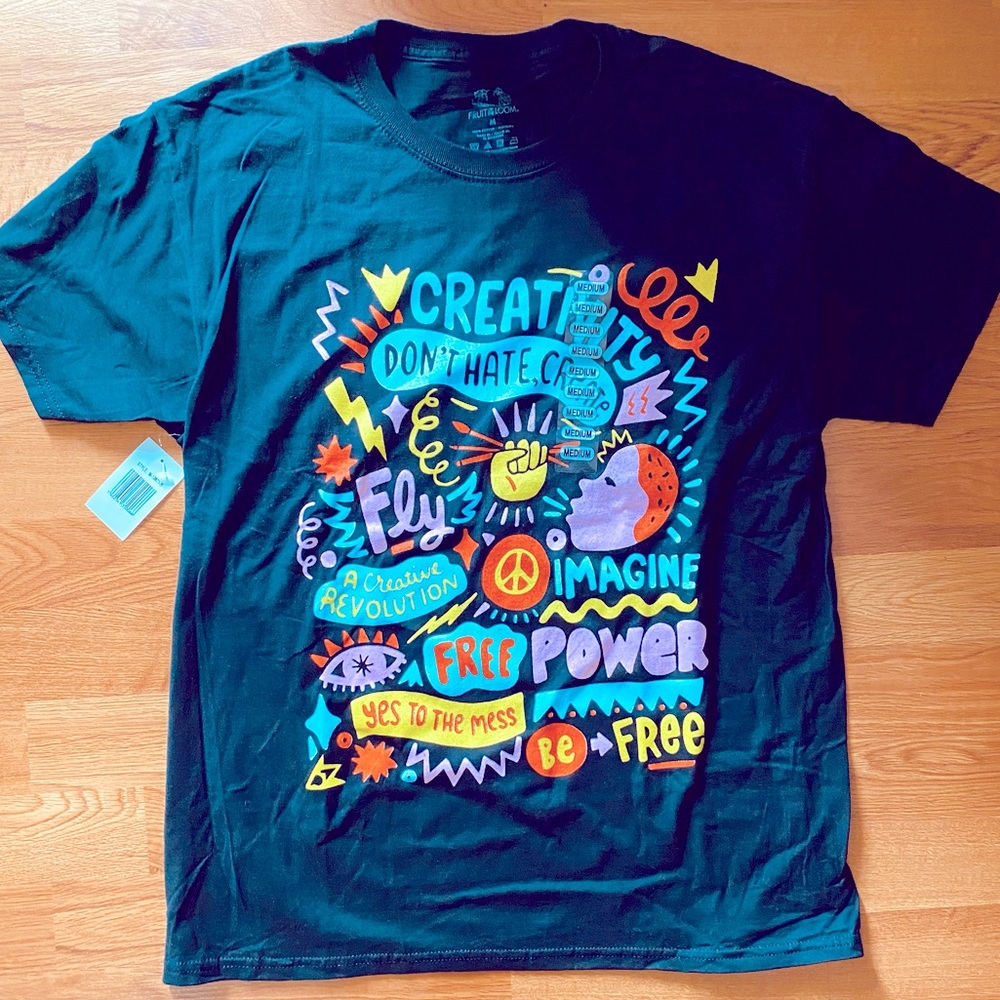 New “Don’t hate, create” fruit of the loom tee